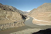 Ladakh - the confluence of the Zanskar river in the Indus valley 